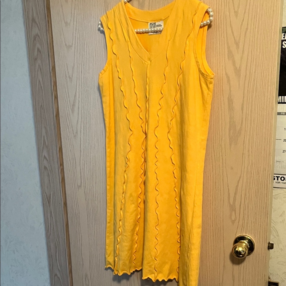 Sunny Yellow Sleeveless Midi Dress